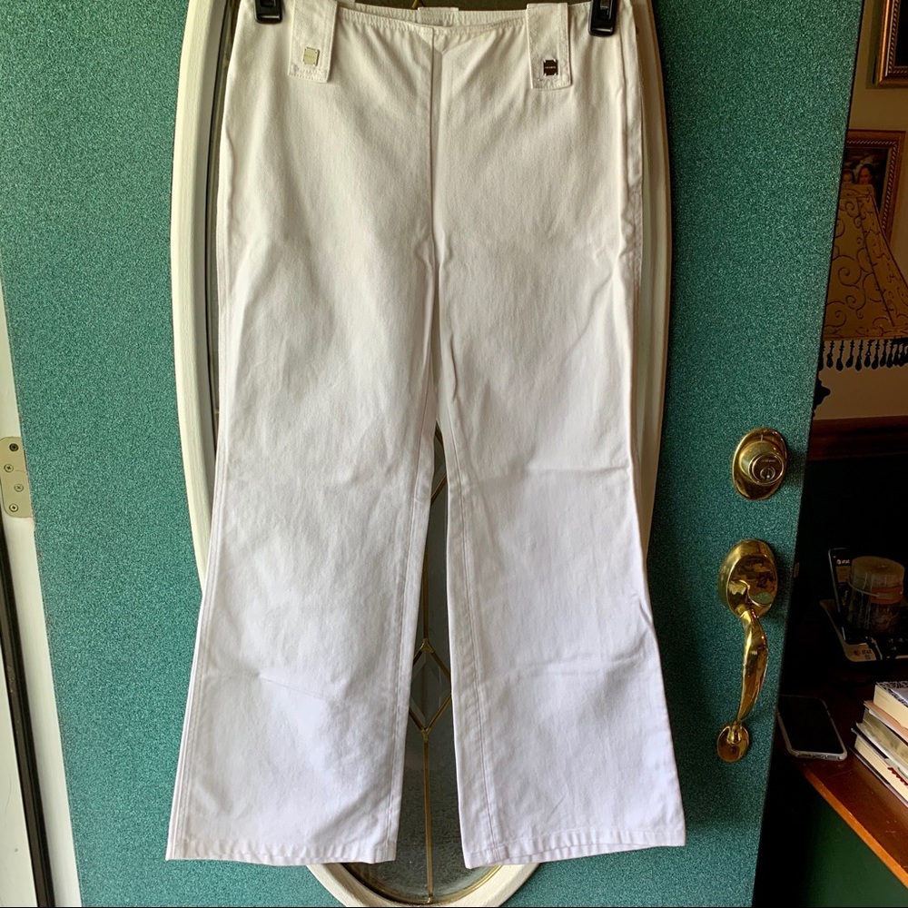 Chanel White Denim Flare Leg